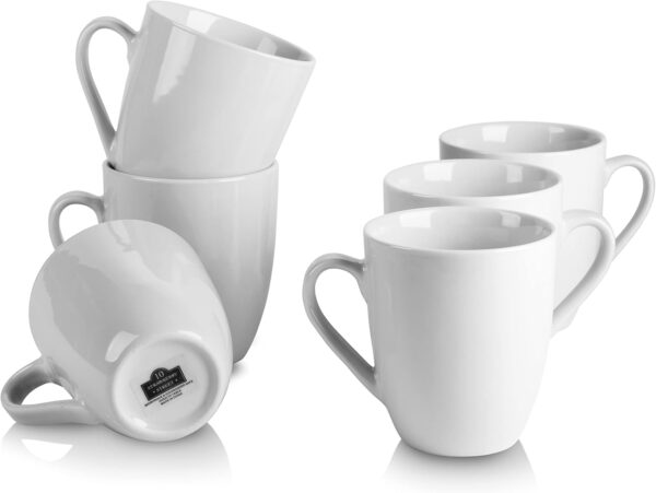 10 Strawberry Street Simply White 12 oz Mug, Set of 6