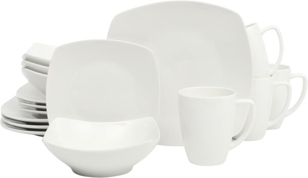 Gibson Home 16 Piece Zen Buffetware Dinnerware Set, White