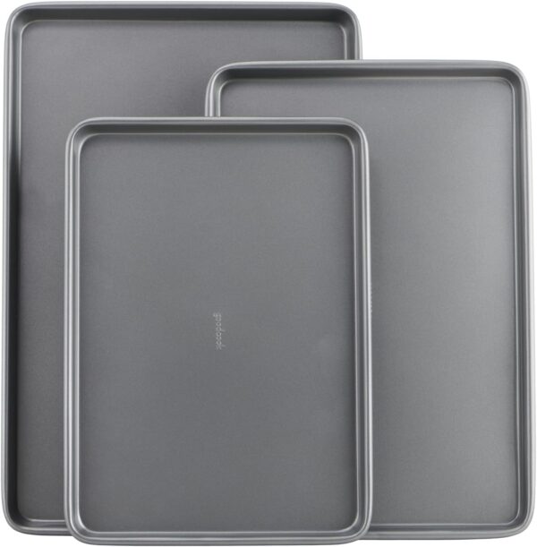 Good Cook Steel Nonstick Bakeware, 3 Piece Cookie Sheet Set