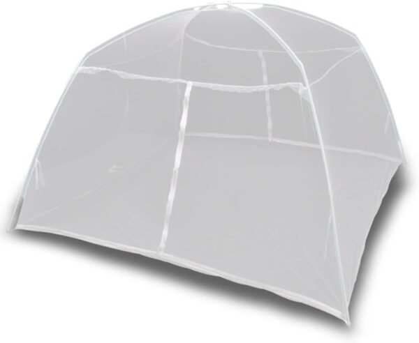 Camping Tent 200x150x145 cm Fiberglass White Outdoor Shelter Portable Easy Setup