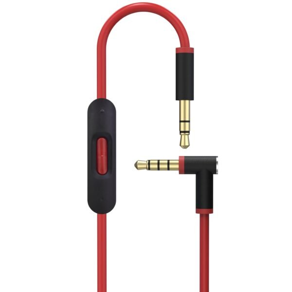 Replacement Audio Cable Cord Wire with in-line Microphone and Control Compatible with Beats Solo 2/Solo 3/Studio 3/Pro/Detox/Wireless/Mixr/Executive/Pill Headphones (Black-red)