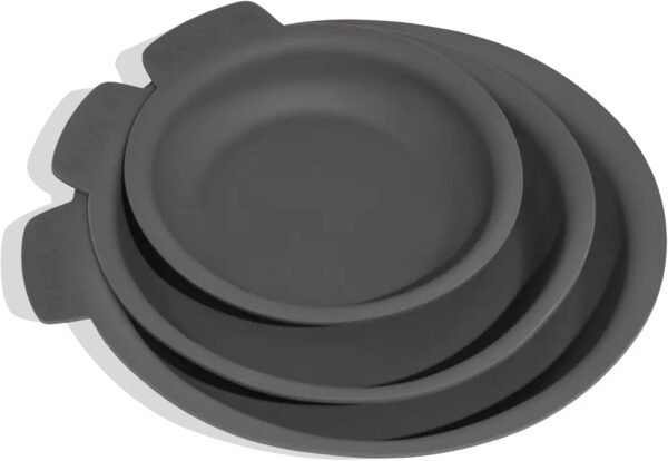 3 Piece Set (Includes 8",10",12") Frying Pan Protectors - Graphite - Molded Silicone - Dishwasher Safe
