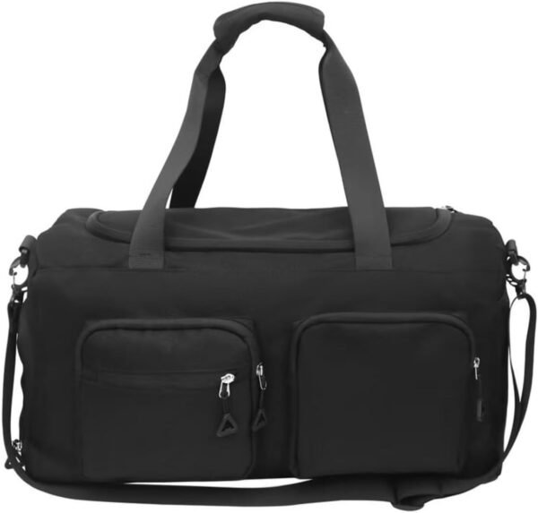 Gym Bag for Women Men,Travel Duffle Carry Weekender Overnight Bag(Black) | with Shoe Compartment & Wet Pocket,Tote for Travel, Workout, Sport