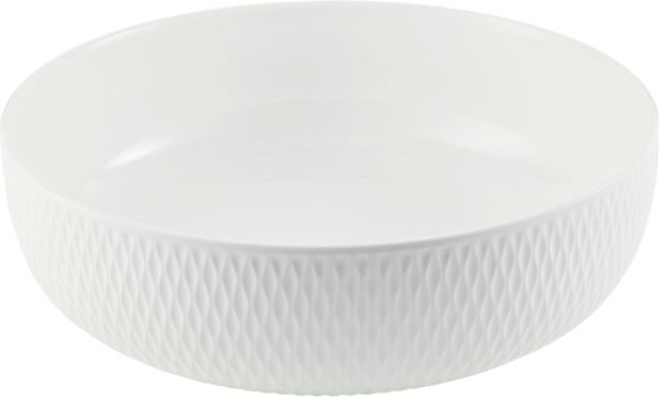 White Basics Diamonds Serving Bowl, 20 x 6.5 cm, Porcelain, Gift Boxed