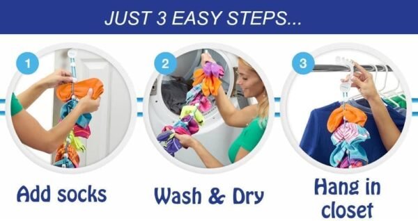 2 Pack Sock Laundry Tool, No Sorting or Matching, for Washing Drying Storage Hanger Storing Paired Socks Foldable Closet Organizer Better Than Mesh Bag, Also for Gloves, Scarves, and Underwear
