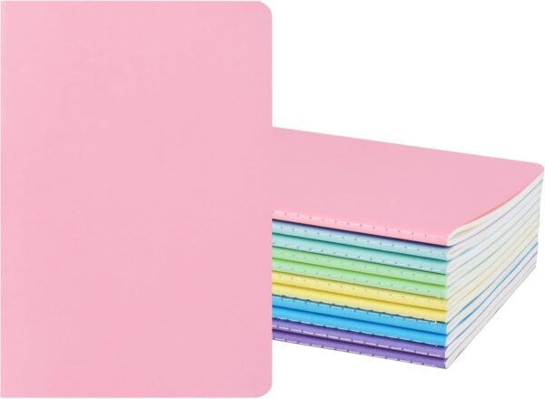 12 Pack A5 Lined Notebook, 6 Colors Journal Notebooks (Pastel Color) | 21 x 14cm, Ruled Pages for School, Study, Office, 60 Pages/30 Sheets