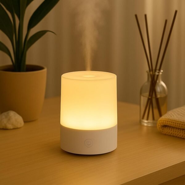 120ml Essential Oil Diffuser with Fine Mist, Ultrasonic Aromatherapy Humidifier with 7-Colour LED Light, Quiet Operation & Auto Shut-Off, Ideal for Aesthetic Home, Office, Yoga, White