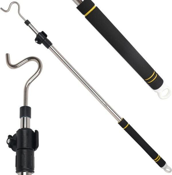 Heavy Duty Clothes Hook Rod Telescopic 36" to 65" Stainless Steel Painted Silver Closet