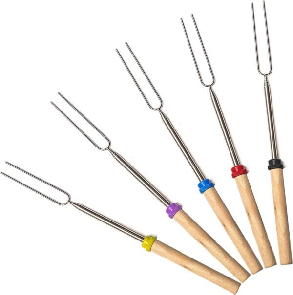 Roasting Smores Sticks - Tizuxa Camping Accessories for Campfire Fire Pit Cooking Set（5 Pack）