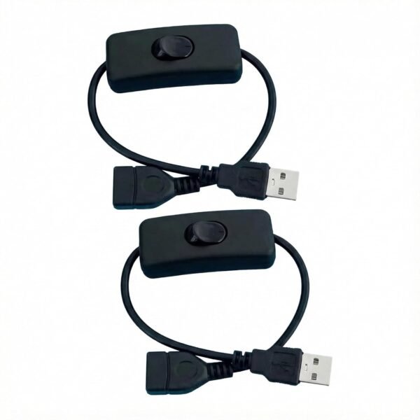 2Pack Male to Female USB Cable with On Off Switch - Extension Inline Rocker for 5V USB Fan LED Strip Desk Lamp Driving Recorder Extension Cable and USB Switch