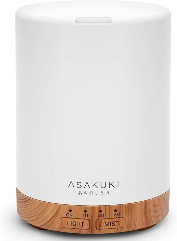 300ML Essential Oil Diffuser, Quiet 5-in-1 Premium Aromatherapy Humidifier, Natural Home Fragrance Aroma Vaporizer with 7 LED Color Changing Light and Auto-Off Safety Switch