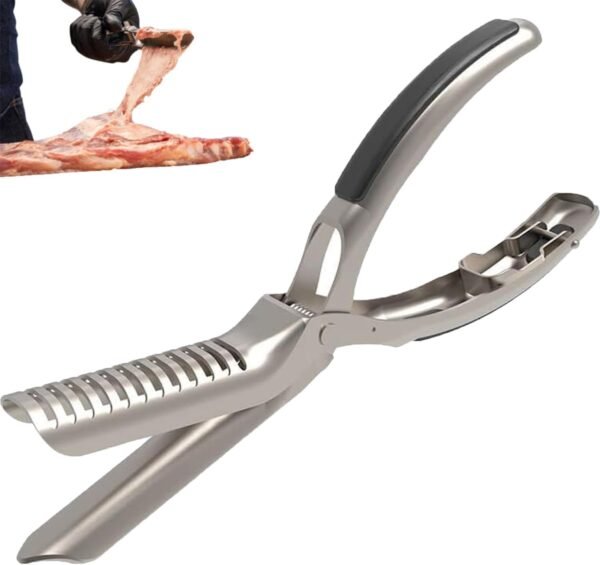 Rib Prep Pro Tool – Stainless Steel Rib Membrane Remover for BBQ, Grill & Barbecue – Rib Skinner, Silver Skin Puller & Cleaning Kit (304 Steel, Rust-Free)
