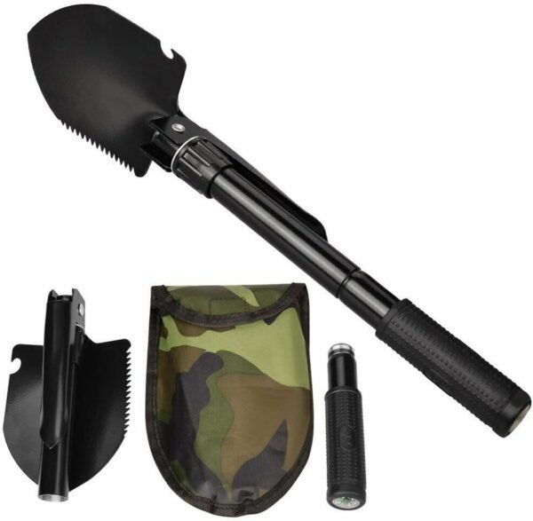 Foldable Shovel Spade Outdoor Garden Camping Hiking Compass Pick Backpacking Fishing