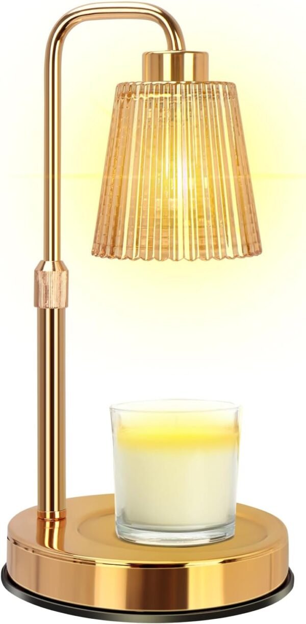 Timer Candle Warm Lamp, Suitable for Canned Candle Aromatherapy Heating Table Lamp, Adjustable Height with 2 Bulbs, Environmentally Smoke-Free, Safe and Home Decor Gift for Women Mom Birthday