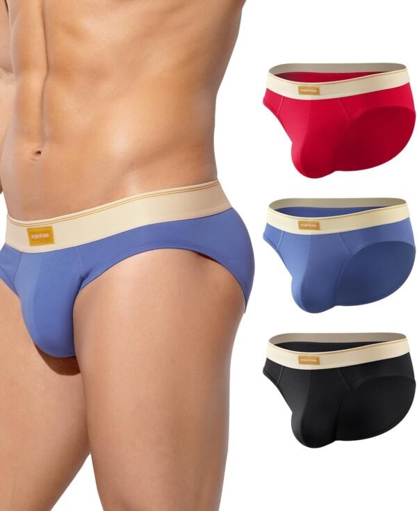Men’s Cotton Briefs 3 Pack Low Rise Underwear AK3033 | 95% Cotton Soft 3D Pouch Support Low Rise Stretch Comfort Breathable Lightweight Daily Wear