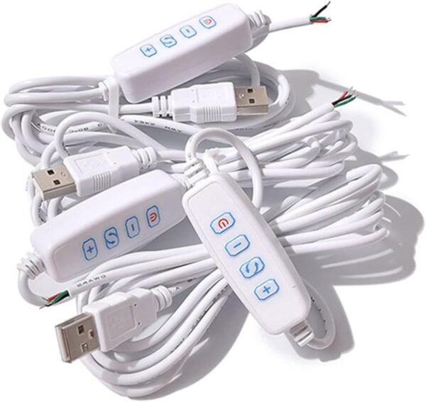 1 Pc White DC5V USB LED Dimmer Extension Cable with On/Off Switch Adapter, LED Dimming Controller Light Bulb Lamps USB-Port Power Cable for Light Bulb Lamps, A USB Cable Extension with a Switch