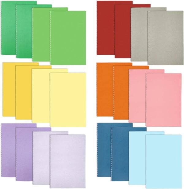 24 Pack Mini Notebook Bulk, 3.5 x 5" Small Journal 36 Lined Page(18 sheet) | Plain Mini Jounrnal Soft Cover Notepads Bulk for Kids Students Office School Writing Gifts (2 x 12 Assorted Color)