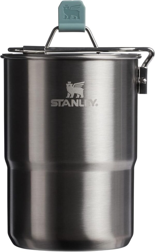 Wildfare Go 4-Piece Two Cup Stainless Steel Cookset | 1 qt / 0.94 L Pot and Lid with Fold & Lock Handle | Camping Essentials for Your Camp Kitchen