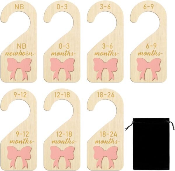 Pcs Adorable Bowknot Baby Garment Dividers Wood Materials Toddler Wardrobes Helper Kids Clothing Separators Baby Closet Dividers