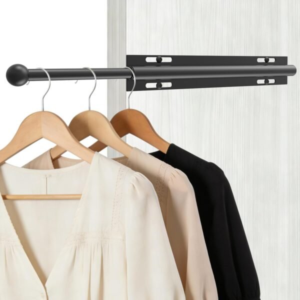 Valet Rod for Closet Pull Out - 12 Inch Metal Closet Valet Rod Slide Out for Wardrobe organization and storage Laundry Room Black