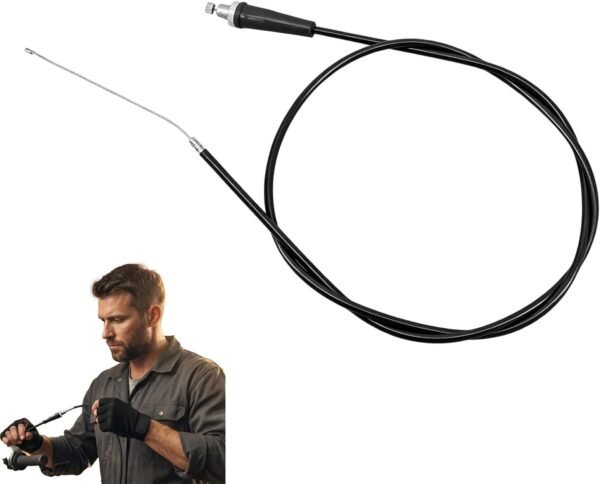 1pcs 120cm Straight Head Throttle Cable for Pit Dirt Bike, Easy Pull Motorcycle Throttle Line, Durable Engine Control Cable for Motorbike Replacement, Black #03