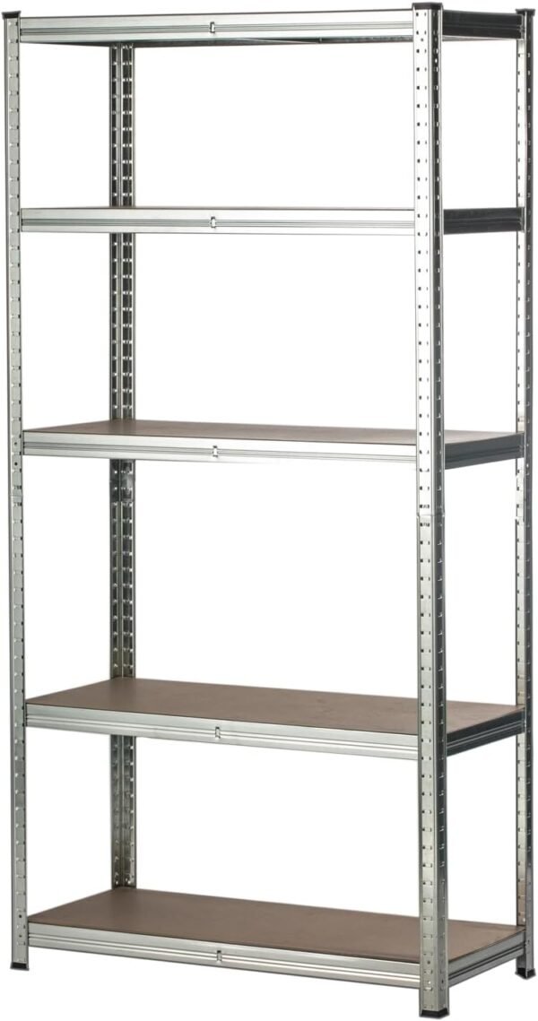 5-Tier Garage Shelving 1.5x0.7m, Steel Storage Rack Unit | Heavy-duty steel storage rack with 5 tiers, warehouse and home organization, providing durable space-saving storage