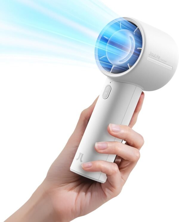 Portable Handheld Fan, 4000mAh Rechargeable Mini Fan,Up to 22 Hours Cooling,5 Speed Strong Wind, USB Personal Fan for Travel Outdoor Camping Beach Makeup（Grey） | Travel Essential for Outdoor, Camping,
