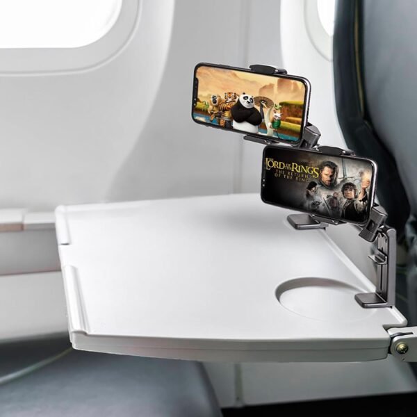 2 Pack Airplane Phone Holder Travel Essentials Accessories Cruise car Mount Cell Stand air Plane Table seat Desk Flight Vacation Size Golf cart Universal Hands Free