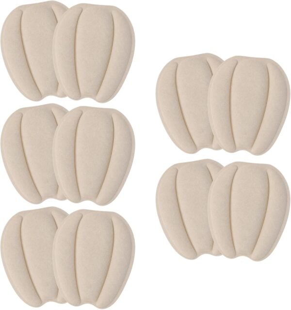 5 Pairs Shoe Tongue Pads Adhesive Tongue Inserts Cushion for Shoes Beige Non Slip Cushion Inserts Padding, Adhesive Backing, Universal Shoe Fit, Reduces Walking Fatigue for Daily Comfort