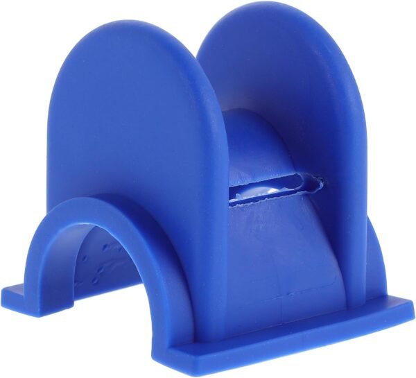U Shaped Fishing Rod Holder Clamp on Railing Stand for Boat Fishing | Blue Plastic Nylon Build, Adjustable Fit, Stable Setup, Easy Installation