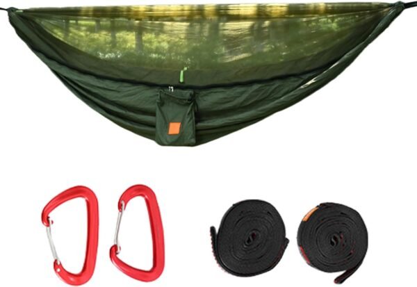 Portable Hammock Outside Camping Hammock with Fly Net | Quick-Setup Relaxation Equipment with Fly Protection for Beach, Backyard, Backpacking, Hiking