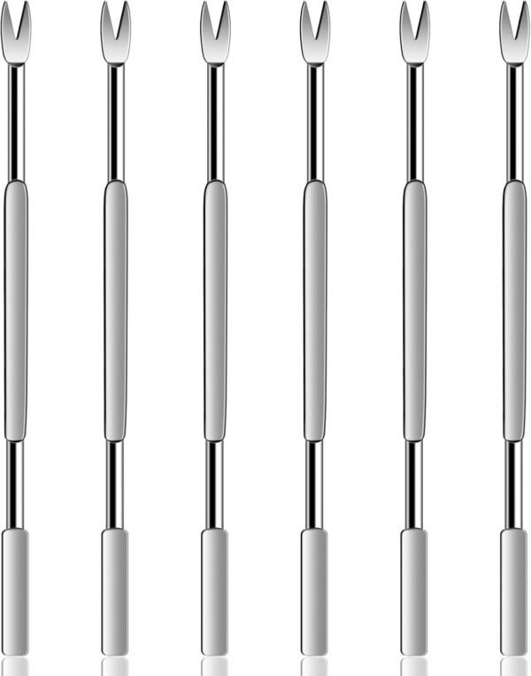 6 Pcs Seafood Forks Set, Stainless Steel Pick Lobster Crab Leg Tool | Lobster Crackers and Picks, For Crab Leg, Oysters, Scallops, Shellfish Tool Cracker, Dishwasher Safe Silver Nut Fork
