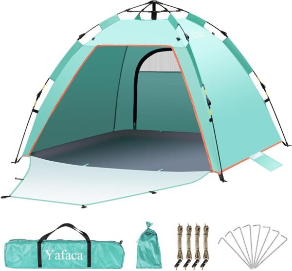 Pop Up Beach Tent, 1-3 Person Automatic Extra Large UV 50+ Portable Sun Shelter Tent, 2 Doors Lightweight Easy Setup Outdoor Tent for Garden, Fishing, Picnic