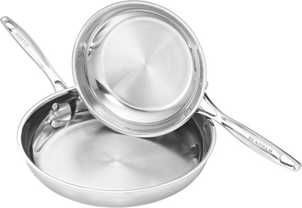 Impact 2-Piece Stainless Steel Fry Pan Set, 20 cm & 28 cm, Certified Recycled Stainless Steel, Induction Compatible, Oven Safe to 250C