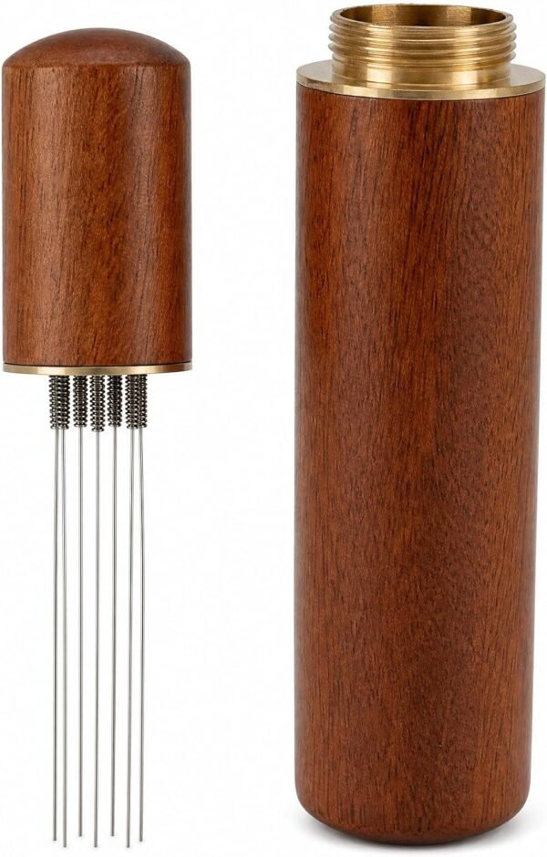 Tool Coffee Distribution, Espresso Coffee Accessories with 6 Needles | Espresso stirrer,Breaks up clumps,Consistent shot prep,Stir before tamping,gift idea,Home espresso enthusiasts,Natural wood