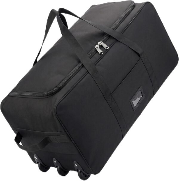 Rolling Duffle Bag with Wheels, Large Foldable Wheeled Travel Duffle Bag for Men Women, Waterproof Travel Luggage Bag Carry on Duffel Bag for Travel Gym Camping Moving Weekend, Classic Black