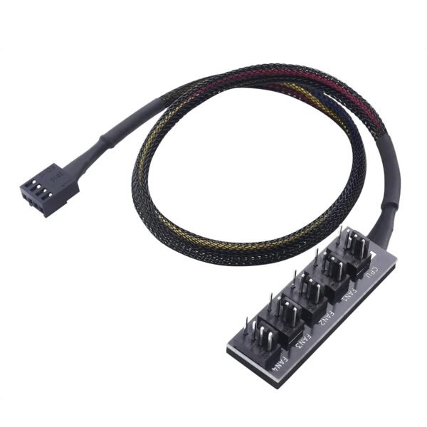 Cable Matters PC Case PWM Fan Hub, 1-to-5 Way PWM Splitter, 40cm | PC Fan Hub, 1-to-5 PWM Splitter, SATA Powered, PWM Speed Control, PWM Fan Cable, Extends PC Fan Connection