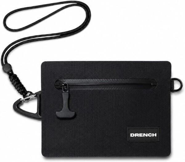 Waterproof Floating Wallet IPX8 Dry Bag for Cards & Cash, Black | RFID waterproof floating wallet for cards, cash & keys with IPX8 protection, adjustable lanyard and carabiner clip