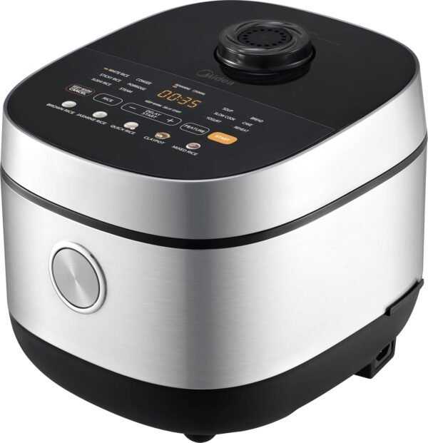 Rice Cooker 10 Cup, LED Display, Touch Control，Versatile 17-Preset Functionality, Delay Timer, Includes Measuring Cup, Rice Scoop, Steam Basket, Black | 24-Hour Delay Timer, Auto Keep Warm, Non-Stick