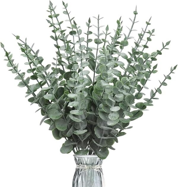 30 pcs Eucalyptus Stems Artificial Eucalyptus Leaves Fake Greenery Branches Fake Flowers for Wedding Centerpiece Spring Easter Farmhouse Home Decoration,Bridesmaids Bouquets