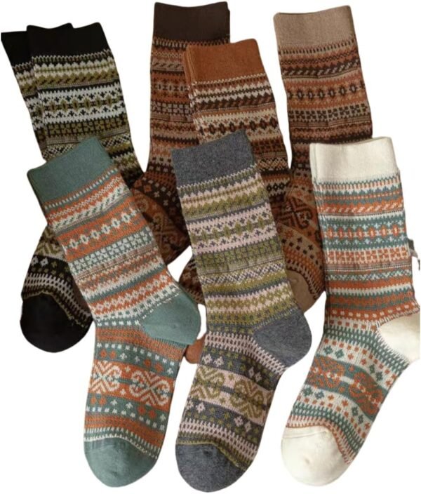 7 pairs of women's Nordic-style gift socks - high-quality cotton blend, warm, breathable and durable | Comfortable daily comfort for the holiday season