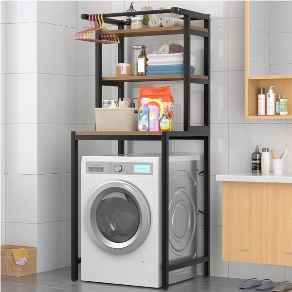 The Washing Machine Storage Shelf 3 Tiers Washing Machine Shelf | Washer and Dryer Shelves Laundry Room Storage and Organizer Standing Shelf, Heavy-Duty Freestanding Clothes Drying Rack