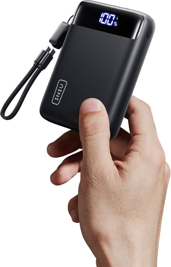 Power Bank, Smallest 20000mAh 22.5W Fast Charging Portable Charger | USB-C Cable, Flight-Safe, Travel Essentials, Flashlight, Battery Pack for iPhone 17 Samsung Xiaomi Google, Mini Size