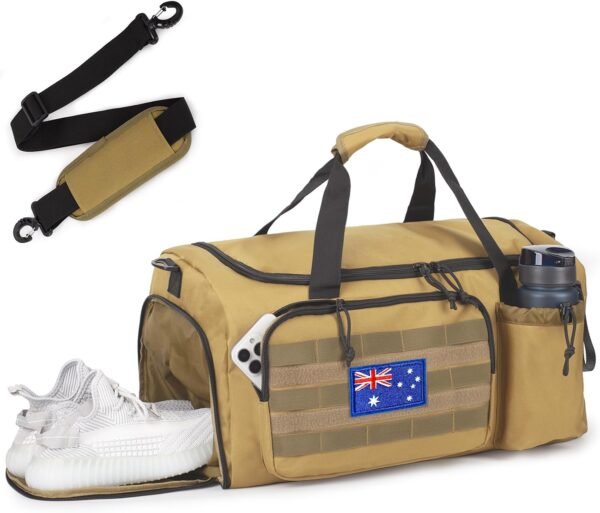 Gym Bag for Men,40L Duffle Bag with Shoes Compartment | Water-Resistant Sports Weekender Bag with Adjustable Shoulder Strap Wet Pocket for Gym,Travel,Hiking,Camping Overnight Trips
