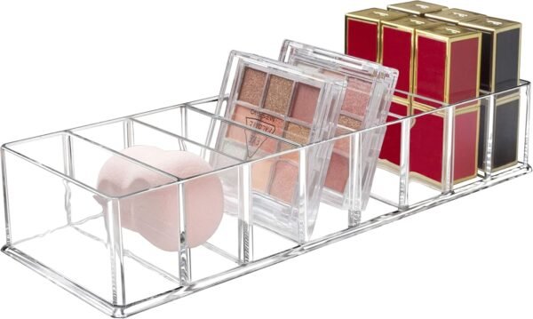 8 Compartments Detachable Makeup Organizer, Acrylic Cosmetic Storage Jewelry Display Boxes, Clear Drawer Organizers Case for Dresser Vanity Bathroom