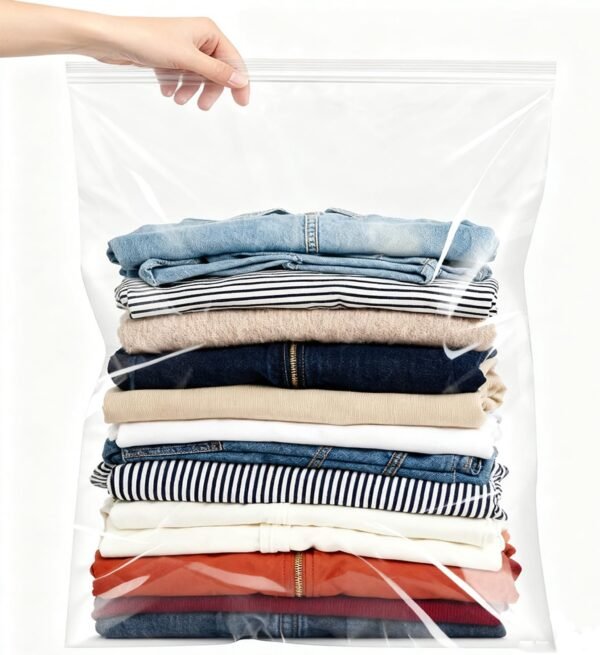 15 Pcs Extra Large 18” x 24” Plastic Storage Bags with Zipper Top, 5 Gallon Resealable Clear Plastic Bags Storage for Clothing Toys Foods Traveling Accessories (15)