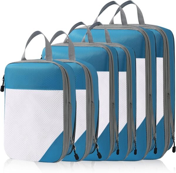 MART 6 Set Compression Packing Cubes for Travel | Breathable Mesh,Thick,Reinforced Stitching,Travel Essentials Packing Cube Organizer For Carry On Luggage