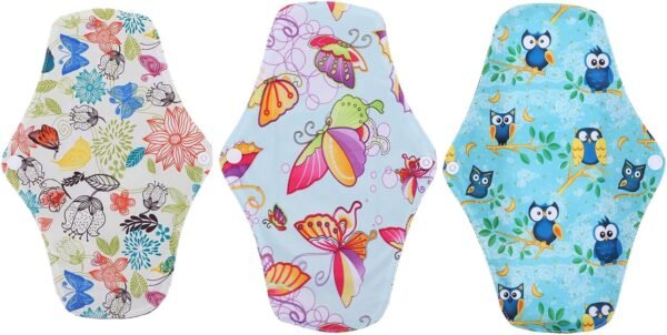 Bamboo Charcoal Menstrual Pads Washable Reusable Pads for Female Daily Comfort 3pcs