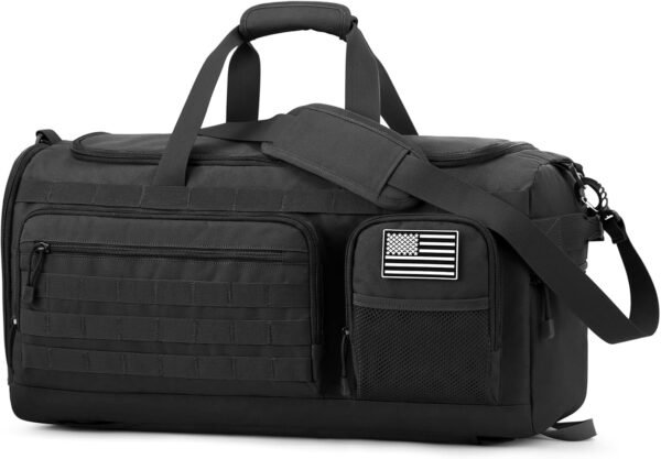 3-in-1 Travel Duffle Bag for Men and Women, 50L Large Gym Sports Bags Tactical Military Duffle Backpack with Shoes Compartment and Wet Pocket | 50L/65L with Shoes Compartment and Wet Pocket, Military