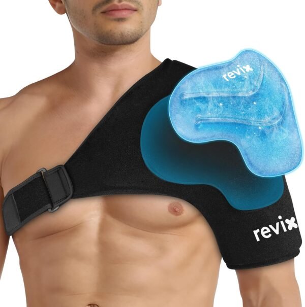 Shoulder Ice Pack Wrap for Rotator Cuff, with Removable Gel Pack | Reusable Gel Cold Wrap, 30-Minute Cooling, Flexible Fit for Recovery, Workout Relief & Daily Comfort, Men & Women